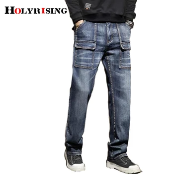 Джинсы Holyrising с широкими штанинами, мужские джинсы свободного кроя оверсайз, пухлые длинные брюки, джинсы y2k, Хлопчатобумажные брюки, Классический Стиль jean hommes